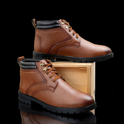 Empeno Ankle Boot With Low Heels | Trendy, Stylish & Casual Winter, Snow & Holiday Boots For Men(Tan , 10)