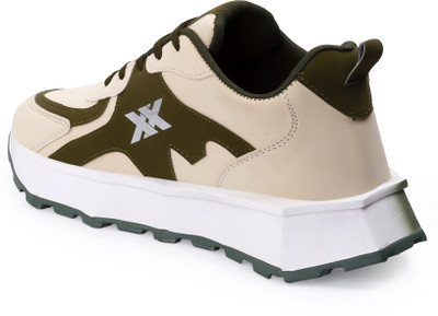 YUVRATO BAXI New Stylish Green Casual Sneaker, Sport Laceup Light Weight Outdoor Shoes Corporate Casuals For Men(Green, Beige , 6)