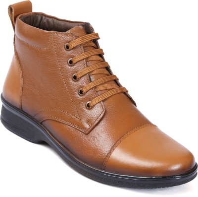 Zoom Shoes Genuine Leather A1161 Boots For Men(Tan)