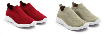 Face Stylish Sports Shoes for Men – Ideal for Running, Gym & Training Sneakers For Men(Green, Red , 9)