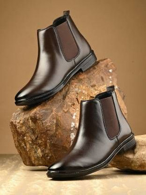 RANZAG Trendy mens Chelsea boots Boots For Men Walking Shoes For Men(Brown , 6)