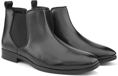 Roadster leatherette casual high top chelsea outdoor boots Boots For Men(Black , 8)