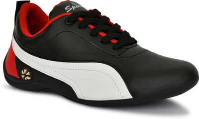 FIT & FAV Fashionable Leatherette Trendy Modern Running Casual Shoes Sneakers Wrestling Sneakers For Men(Black , 6)