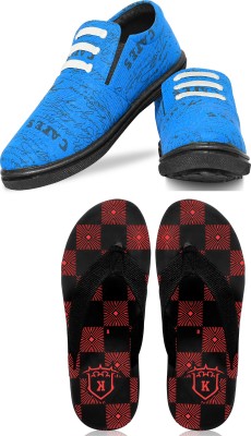 KANEGGYE Loafers For Men(Dark Blue, Red)