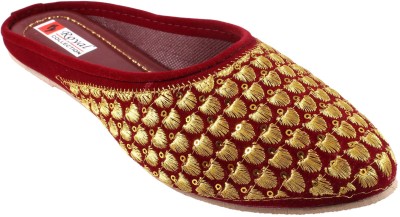 Shahi Ustad Jaipuri Ethnic Mojari Bellies For Women(Maroon , 7)