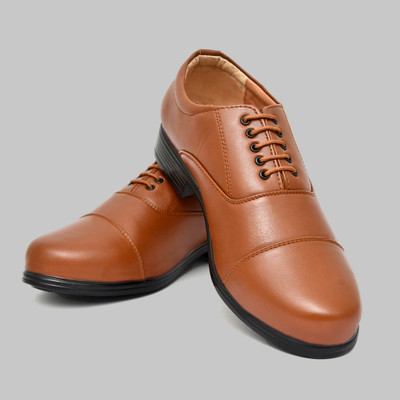 BTOM Lightweight Faux Leather Police and Oxford Police Shoes for Men Boots For Men Oxford For Men(Tan , 10)
