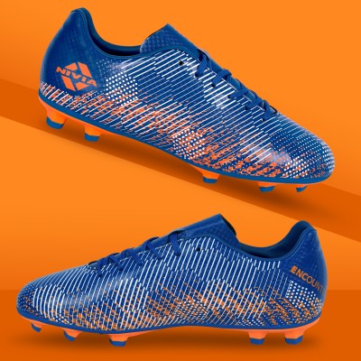 NIVIA Men's Encounter 9.0 F.B Stud Football Shoes Football Shoes For Men(Blue, Orange)