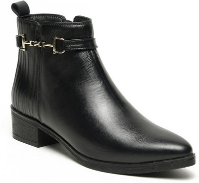 Teakwood Leathers Women's Black Chelsea Boots Slip On For Women(Black , 8)