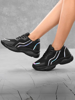Layasa Stylish Casual Sports Shoe Sneakers Sneakers For Women(Black , 8)