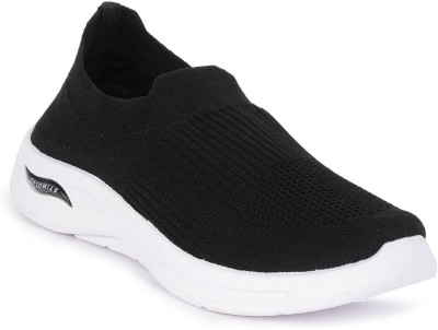 Paragon Stimulus PVSTL5104AP Stylish Smart Daily Occasional Comfortable Cushioned Shoes Slip On Sneakers For Women(Black)