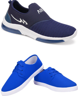 Free Kicks Combo Of 2 Shoes FK-Mexico & FK-201 Sneakers For Men(Blue , 8)