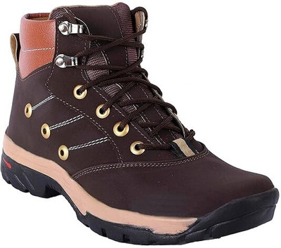 lejano High Tops For Men(Brown, Black , 7)