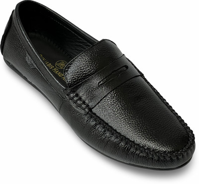 Punjabis hand art Tann Craft || PHA Men Pull On Driving Shoes | Genuine Leather Shoes Driving Shoes For Men(Black , 6)