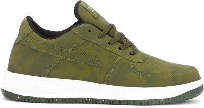 Terto Classic Rounded Toe Modern Sneakers| Soft Cushioned Insole, Slip-Resistance Sneakers For Men(Olive , 6)