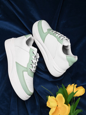 Roadster Roadster Women Green Faux Leather Casual Lace Up Sneakers Sneakers For Women(Green , 3)