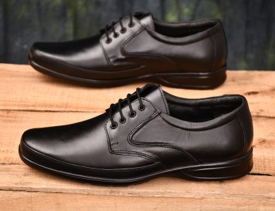 G L Trend Genuine Leather Basic Formal Office Wear Lace-up Shoe for Men Derby For Men(Black)