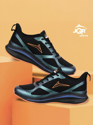 JQR GLOBAL Sports shoes, Walking, Lightweight, Trekking, Stylish Running Shoes For Men(Blue, Orange , 9)
