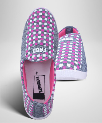 Fabbmate Shoes Slip On Sneakers For Women(Pink , 4)
