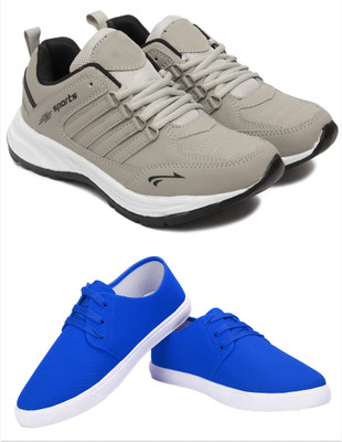 Free Kicks Combo Of 2 Shoes FK-Freesole & FK-201 Sneakers For Men(Blue , 7)