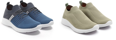 Face Stylish Sports Shoes for Men – Ideal for Running, Gym & Training Sneakers For Men(Green, Grey, White , 7)