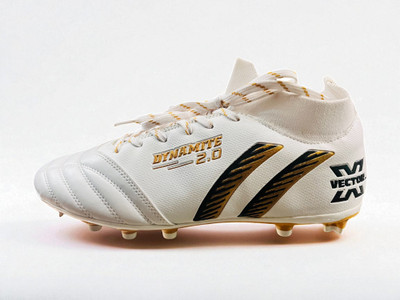 VECTOR X Dynamite 2.0 Men’s Football Shoes | Lightweight PVC Synthetic, Studded Outsole Football Shoes For Men(White , 8)