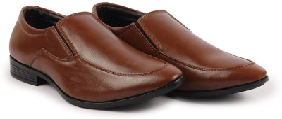 FAUSTO Formal Office Meeting Shoes Slip On For Men(Brown)