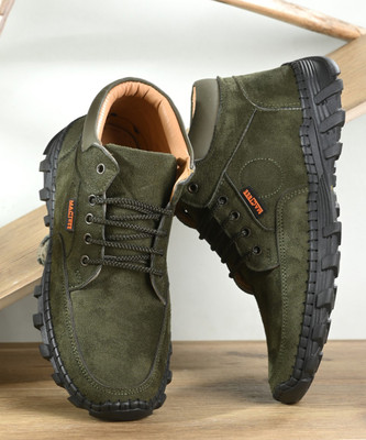 MACTREE High Tops For Men(Olive , 10)