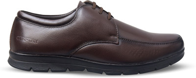 CERFTAN Men's Brown Leather Shoes – Stylish, Durable, and Perfect for Formal Wear Casuals For Men(Brown , 10)