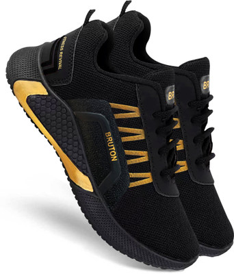 BRUTON Trendy Sports Running Shoes For Men(Black , 10)