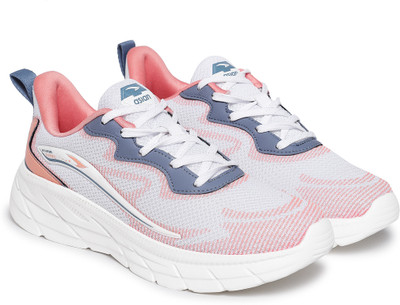 asian Casual Sneaker Shoes For Women | Stylish and Comfortable | Lace-Up Style Running Shoes For Women(White, Pink , 5)