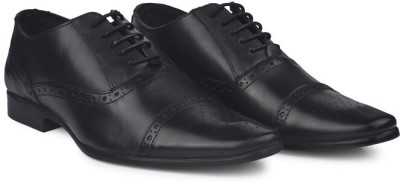 Feet First Leather Brogues Formal shoes Brogues For Men(Black)
