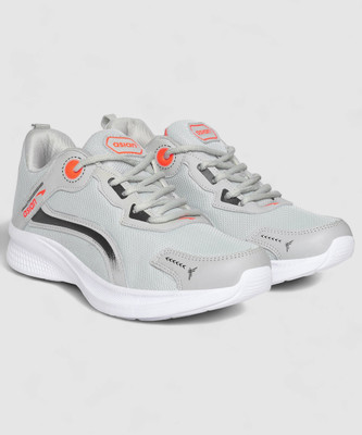 asian Electric-05 Gym,Sports,Trainig,Stylish With Extra Comfort Walking Shoes For Men(Grey, Orange , 6)