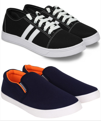 Free Kicks Combo Of 2 Shoes FK-Camp & FK-Fitman Sneakers For Men(Blue, Orange , 9)