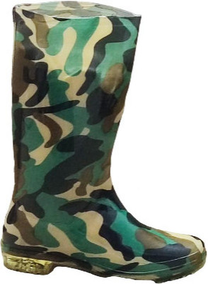 gumboots Soft Toe Rubber Safety Shoe(Olive, S1, Size 9)