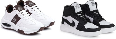 DARTKICK Versatile Casual Shoes for Men – Smart, Sleek & Comfortable Casuals For Men(Black, White, Brown , 9)