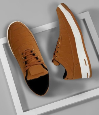 SHM Canvas Shoes For Men(Tan , 7)