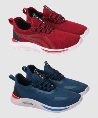 HOTSTYLE 2 Pair Combo Stylish & Trendy Sneakers For Men(Multicolor , 10)