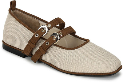 Marc Loire Women’s Embellished Casual Flat Ballerina Shoes with Comfortable Sole Bellies For Women(Brown , 7)