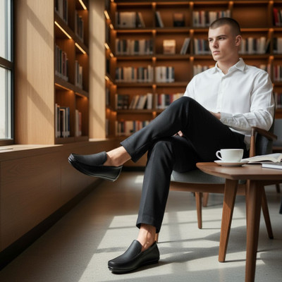 Hilux Hilux Trendy Loafers For Men Loafers For Men(Black , 6)