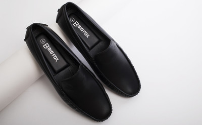 BIG FOX Latest Design Strider-5 Color Block Loafers For Men(Black , 7)
