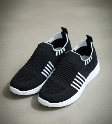 KANSAR Traders Black with white straps Sneakers For Men(Black , 6)