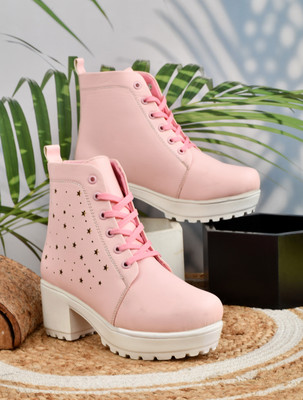 ROKSON Girls Trendy Boots Boots For Women(Pink , 6)