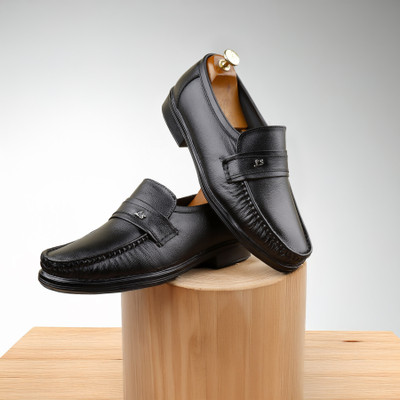 LeatherSofty Formal shoes for men Mocassin For Men(Black , 7)