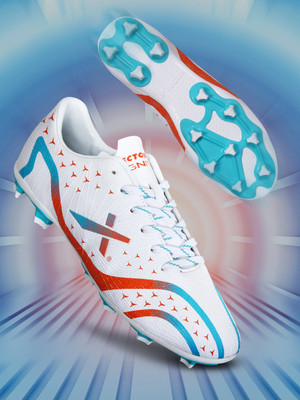 VECTOR X Ignite 2.0 Synthetic leather Fully Embossed Upper|TPU Sole Soccer Studs Football Shoes For Men(White , 6)