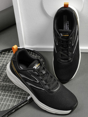 CAMPUS CONOR Sports |Mesh Upper Improved Airflow| ExtraBounce Insole |Lace-Up Running Shoes For Men(Black , 8)