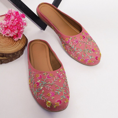 The Princess Creation Mojaris For Women(Pink , 8)