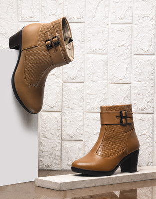 TRYME Boots Boots For Women(Tan , 6)