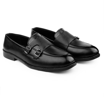 Kraasa Monk Strap For Men(Black , 9)