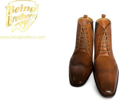 BEING BROTHERS Royal Boots Brown Boots For Men(Brown , 6)