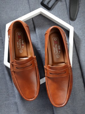 action Action Dotcom DRIVE-42 Light Weight,Comfortable,Trendy, Synthetic,Leather Loafers For Men(Tan)